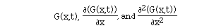 G(x,t), F([[partialdiff]](G(x,t)),[[partialdiff]]x)<sup>, and
</sup>F([[partialdiff]]<sup>2</sup>(G(x,t)),[[partialdiff]]x<sup>2</sup>)<sup>
 </sup>