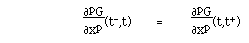 F([[partialdiff]]<sup>p</sup>G,[[partialdiff]]x<sup>p)</sup>(t<sup>-</sup>,t)
  =
F([[partialdiff]]<sup>p</sup>G,[[partialdiff]]x<sup>p)</sup>(t,t<sup>+</sup>)