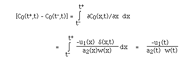 [C0(t<sup>+</sup>,t) - C0(t<sup>-</sup>,t)] = ...