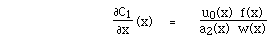 F([[partialdiff]]C1,[[partialdiff]]x) (x)    =      F(u0(x)
f(x),a2(x) w(x))