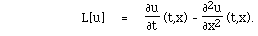 L[u]   = F([[partialdiff]]u,[[partialdiff]]t) (t,x) -F([[partialdiff]]<sup>2</sup>u,[[partialdiff]]x<sup>2</sup>) (t,x).