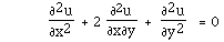 F([[partialdiff]]<sup>2</sup>u,[[partialdiff]]x<sup>2</sup>)
 + 2 F([[partialdiff]]<sup>2</sup>u,[[partialdiff]]x[[partialdiff]]y)  +
F([[partialdiff]]<sup>2</sup>u,[[partialdiff]]y<sup>2</sup>)   = 0