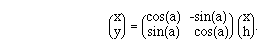 B(A(x,y))
= B(ACO2(cos(a), -sin(a),sin(a),  cos(a))) B(A(x,h)).